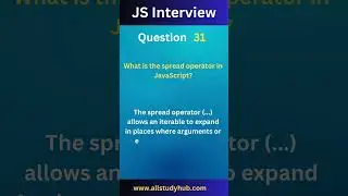 what is spread operator in javascript? #allstudyhub #youtubeshorts #javascript #javascriptdeveloper