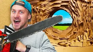 Breaking Through 100 Layers of Cardboard! *Escape Challenge*