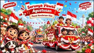 🇮🇩 SERUNYA PAWAI AGUSTUSAN 🎉🚗 | Pawai Kendaraan Hias | Lagu Anak Indonesia | Uqy Kids ❤️🤍