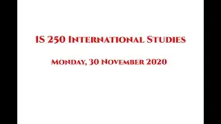 IS 250 Monday 30 November