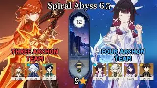 Three Archon Team & Four Archon Team | NEW Spiral Abyss 6.3 Luna IV | Full Star Clear