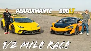 MCLAREN 600LT VS HURACAN PERFORMANTE TOP SPEED BATTLE!