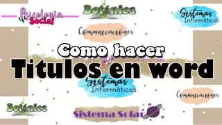 como hacer TITULOS BONITOS en WORD