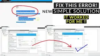 How to fix Your Internet Access Is Blocked Error | Solution