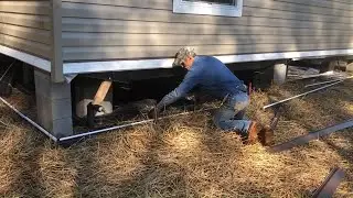 Installing skirting on mobile home