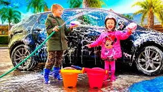 Ksysha and Niki Plays with Toys for Car Wash