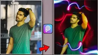 🔥Picsart Neon Portrait Concept🔥|Neon glowing effect PicsArt Photo editing Picsart editing tutorial