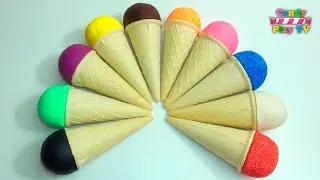 Play-Doh Ice Cream Cone | Learn Colours with Squishy Glitter Foam | Learn Colors With Glitter Putty