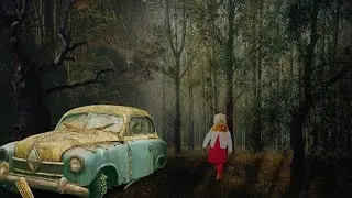 Scrap Car & Small Girl Photoshop Manipulation