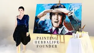 ACRYLIC PAINTING | Portrait of Mark Hughes, founder of Herbalife