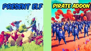 PRESENT ELF Team vs PIRATE ADDON Team - Totally Accurate Battle Simulator TABS