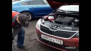 Установка газового упора капота Skoda Rapid