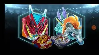 Battling Cho-z achilles with wonder valtryek in beyblade burst app