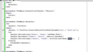 Trabalhando com arquivo INI no Delphi