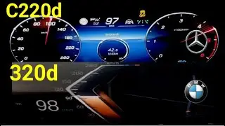 2023 BMW 320d 190 HP vs Mercedes C220d 197HP Acceleration 0-100 km/h