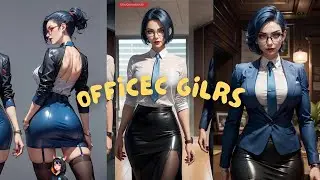 AI Look Book [4K]  #AI office girls pose anime Multiple poses and expressions
