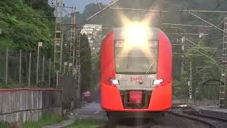 Электропоезд Ласточка ЭС1-040 с маршрутом 816С Роза Хутор-Краснодар