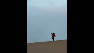 Walk alone in desert 