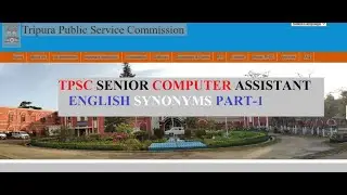 TPSC Senior Computer Assistant | English Synonyms | Part 1 #tpsc #tpscexam