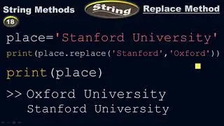 Replace string method is case sensitive - String Methods - Python by 