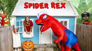 Assistant And Paw Patrol Skye look For Spider Rex  in Halloween Town