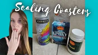 How do I seal COASTERS after an acrylic pour?