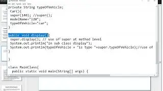Use Of super Keyword in Inheritance