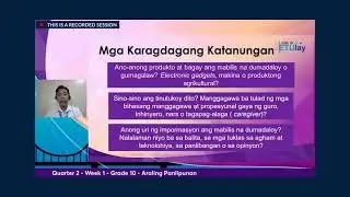 ETULAY AP10 Q2 WEEK1: Globalisasyon: Konsepto at Perspektibo