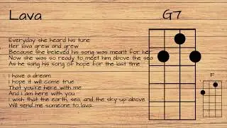 Lava UKULELE TUTORIAL W/ LYRICS