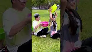 Blindfolded And Passing Water, Did They Succeed In The Challenge? 😂 #Funnyfamily #Partygames