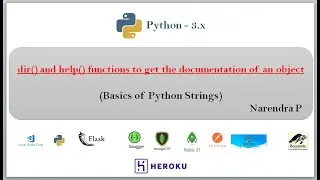 Python Scripting | dir  and help functions to get the documentation of an object | video - 23