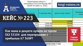 Как мама в декрете купила на торгах ГАЗ 33104 для перепродажи с прибылью 67 368₽?