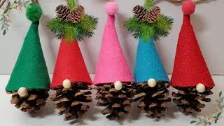DIY Santa Pinecone Ornaments