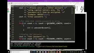 84 - Ceaser Cypher coding example with range based variables in c++