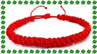 Como hacer pulseras de hilo con nudos. Pulsera roja de suerte y protección, amuleto mal de ojo fácil