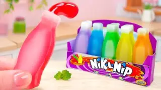🌈 Satisfying Miniature Nik-L-Nip Wax Bottle Candy 🍯 Amazing Sweet Honey Jelly Dessert by Mini Yummy
