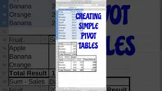 Creating simple sum pivot table 