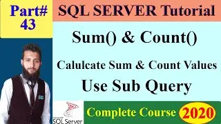 SQL Complete Course | 43 -Aggregate  Sum and Count Functions in SQL | How to Use Sub Queries in SQL