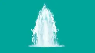 Water falling green screen effect video for editing - 3d vfx water falling green screen video