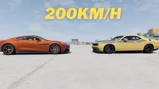 Dodge  Hellcat против Aston Martin Vanquish 💥 200 км/ч 💥 BeamNG.drive CRASH тест!!! CARS VS