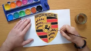 How to draw the Porsche logo - Wie zeichnet man das Porsche logo