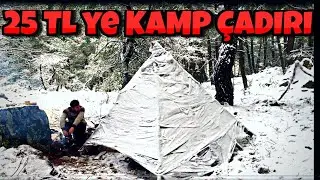 STREÇ FİLMDEN KAMP ÇADIRI YAPIMI - EN UCUZ KAMP ÇADIRI - KAR KAMPI