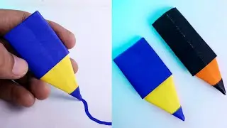 How To Make a Cute Paper Pencil | Easy Origami Paper Pencil | Paper Craft Idea