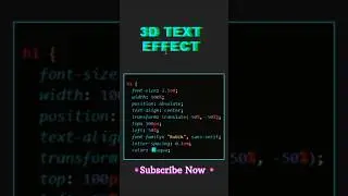 3D Text Effect | CSS 