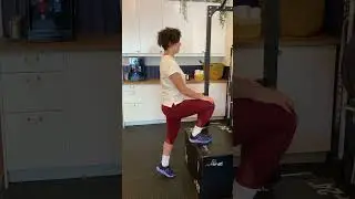 Box assisted calf raise knee straight #calfexercises #calfraises