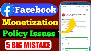 Facebook Policy Issues Remove  | Facebook in Stream ads Monetization Rejected |Facebook Monetization