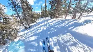 Ski in the woods with powder, Breckenridge Peak6