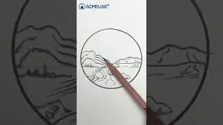 Pencil Sketch: Capturing the Majesty of Mountain Ranges, Lush Forests #acmeliae #pencildrawing