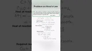 Problem on Thermochemistry #chemistry #jee #neet #shortsfeed