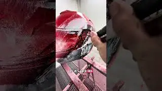 I'm customizing a motorcycle helmet with spray paint 